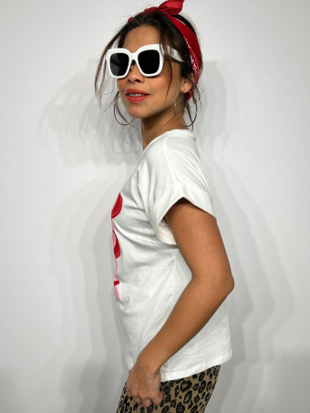 Camiseta Algodón TRIPLE LOVE Blanco HEVE