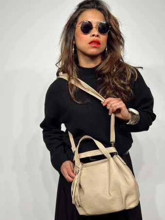 Bolso Abatanado Doble Asa LISMONNIE Taupe HEVE