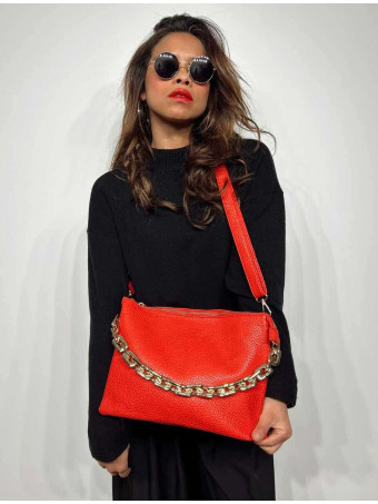 Bolso Abatanado Cadena CHESSAN Rojo HEVE