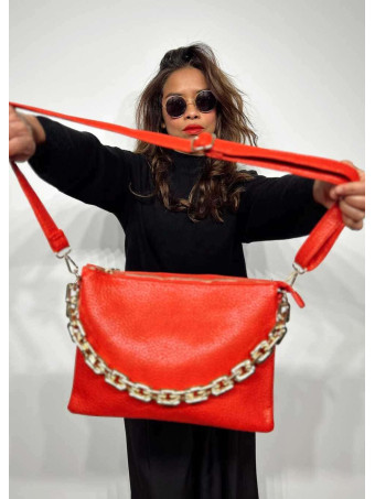 Bolso Abatanado Cadena CHESSAN Rojo HEVE
