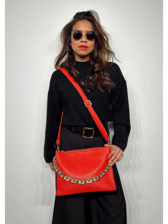 Bolso Abatanado Cadena CHESSAN Rojo HEVE
