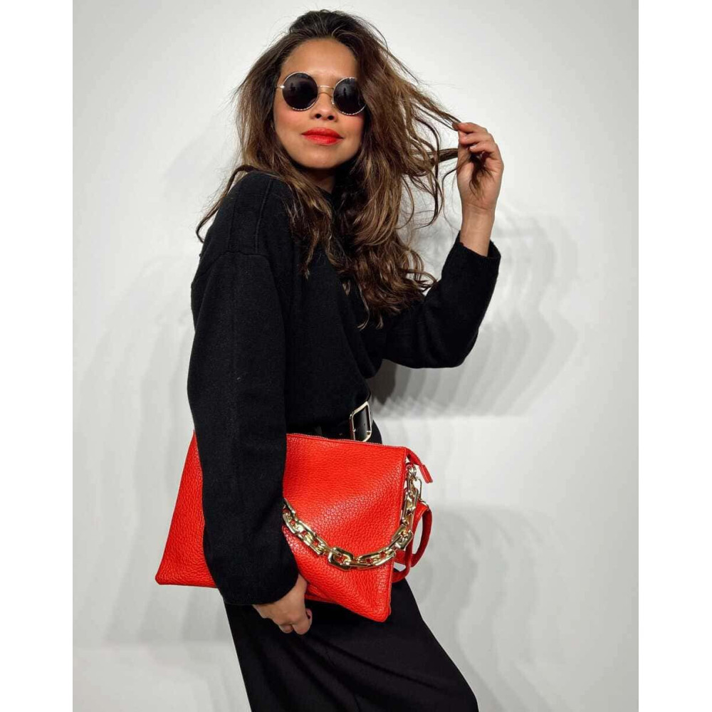 Bolso Abatanado Cadena CHESSAN Rojo HEVE