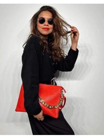Bolso Abatanado Cadena CHESSAN Rojo HEVE