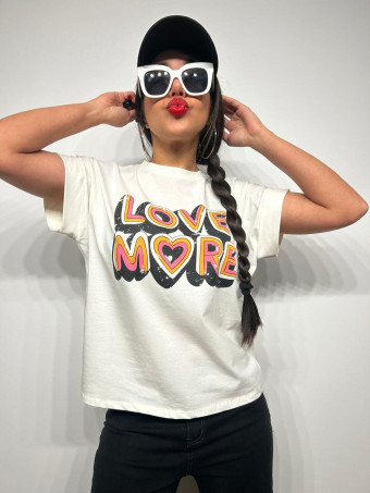 Camiseta Algodón MORE LOVE Blanco HEVE