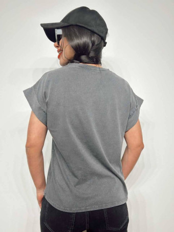 Camiseta Algodón WILD ROCK AND ROLL Gris HEVE