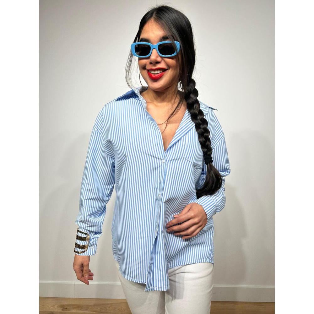 Camisa Básica Rayas KIMBERLINE Azul HEVE