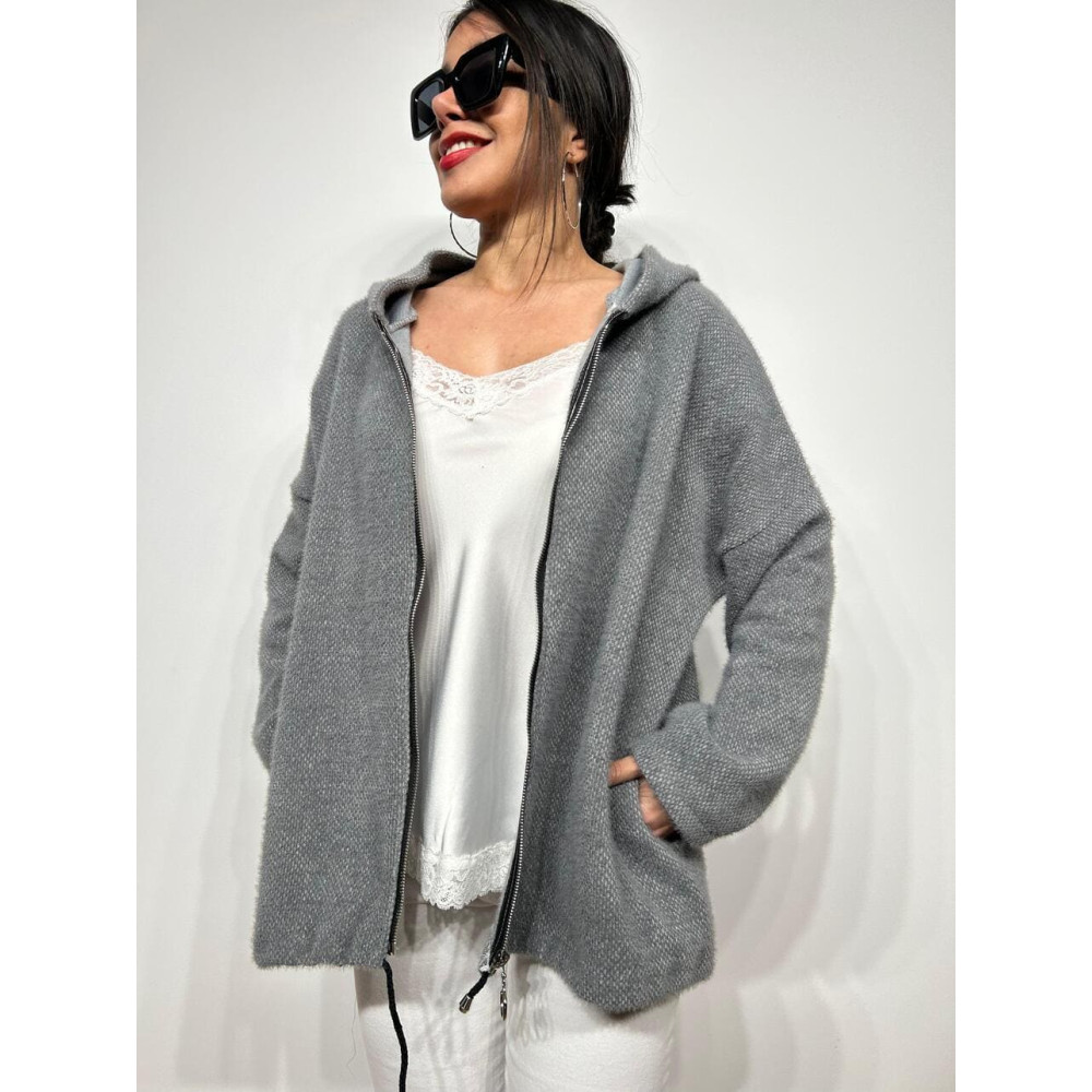 Chaqueta Punto Soft Cremallera WOOLWICH Gris HEVE