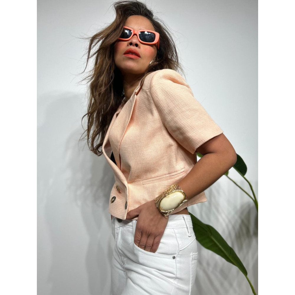 Chaqueta Cropped Estructura WINSLETTA Rosa HEVE