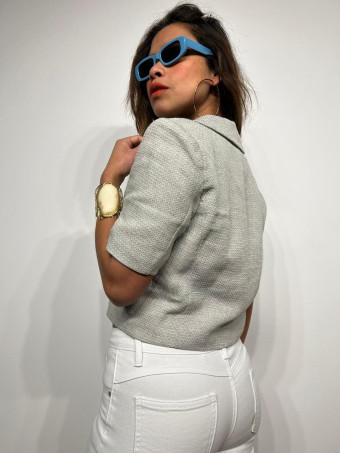 Chaqueta Cropped Estructura WINSLETTA Gris HEVE