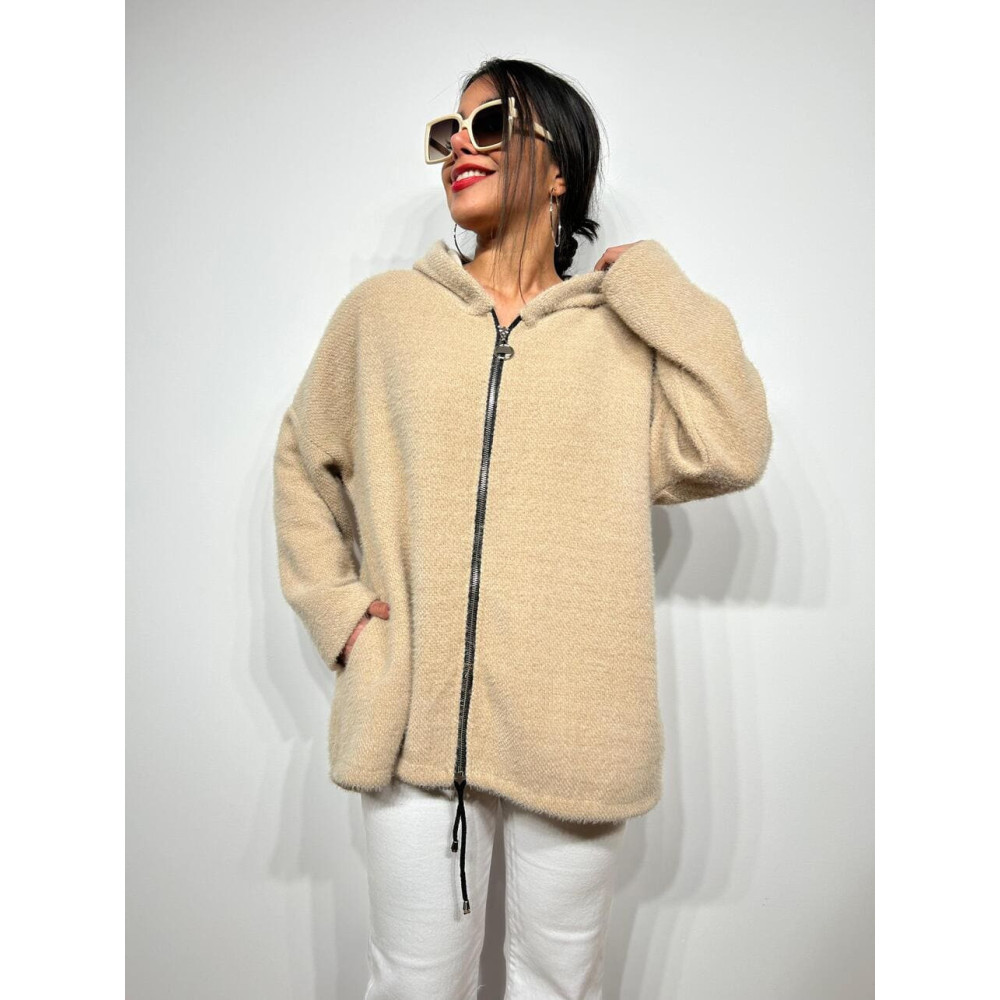 Chaqueta Punto Soft Cremallera WOOLWICH Beige HEVE