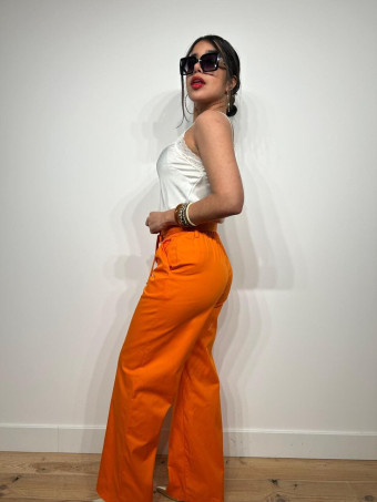 Pantalón Paperbag SELARYN Naranja HEVE