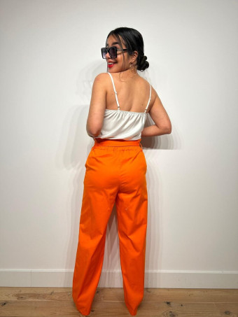 Pantalón Paperbag SELARYN Naranja HEVE