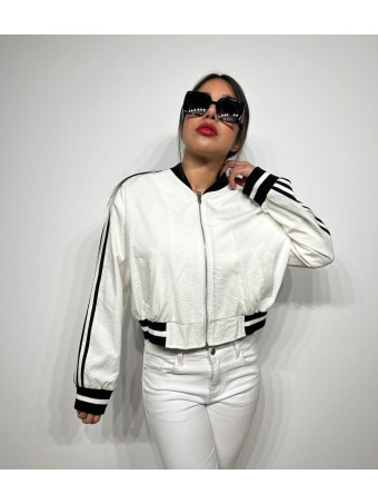 Chaqueta Bomber Sporty JUSTEVEN Blanco HEVE