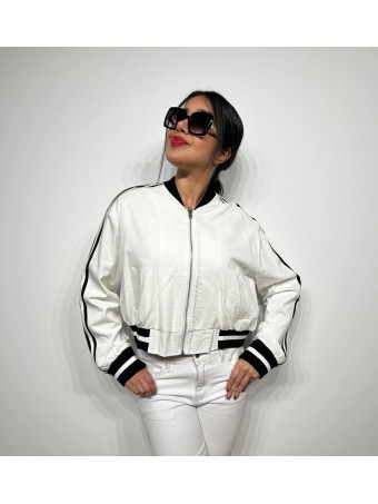 Chaqueta Bomber Sporty JUSTEVEN Blanco HEVE