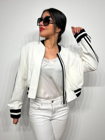 Chaqueta Bomber Sporty JUSTEVEN Blanco HEVE