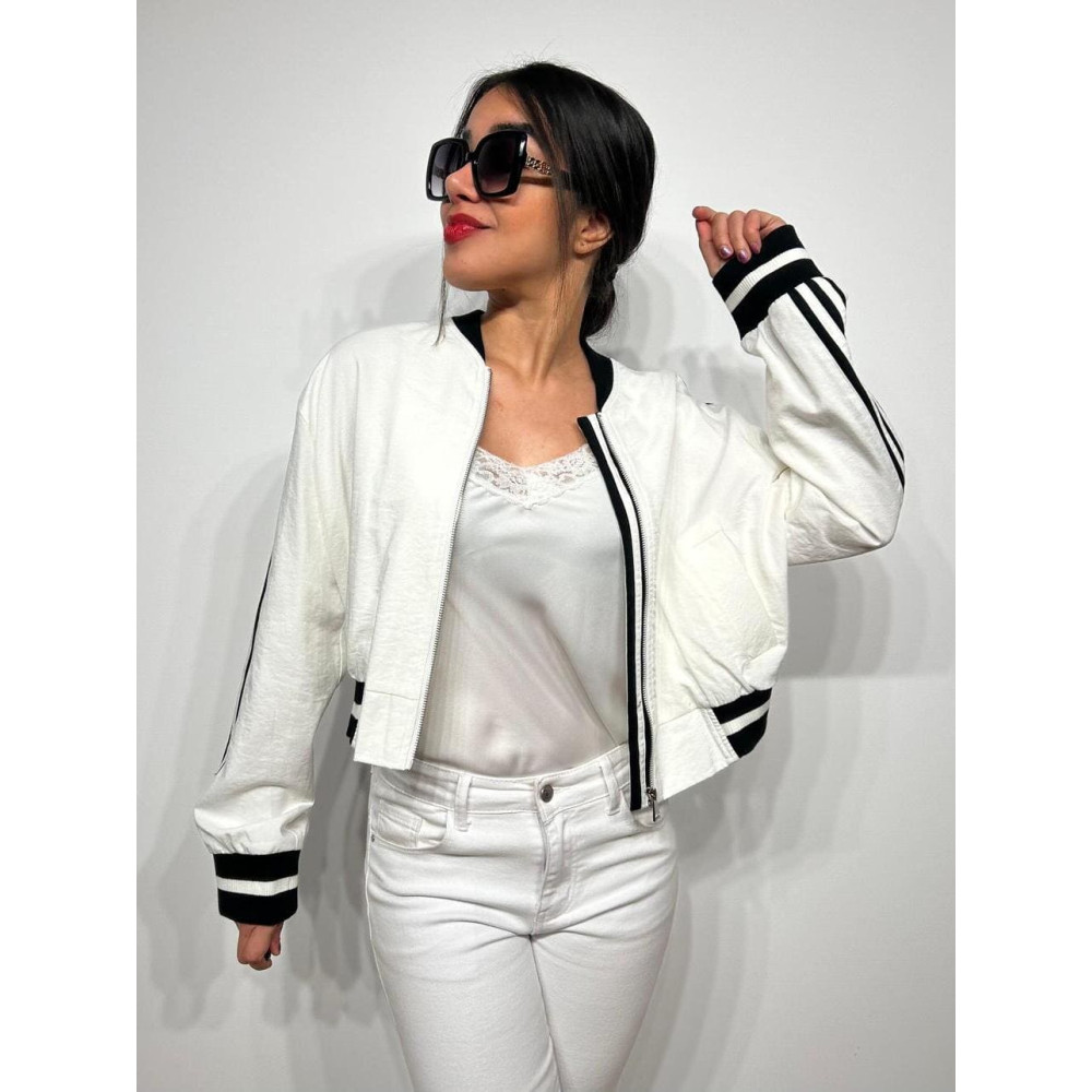 Chaqueta Bomber Sporty JUSTEVEN Blanco HEVE