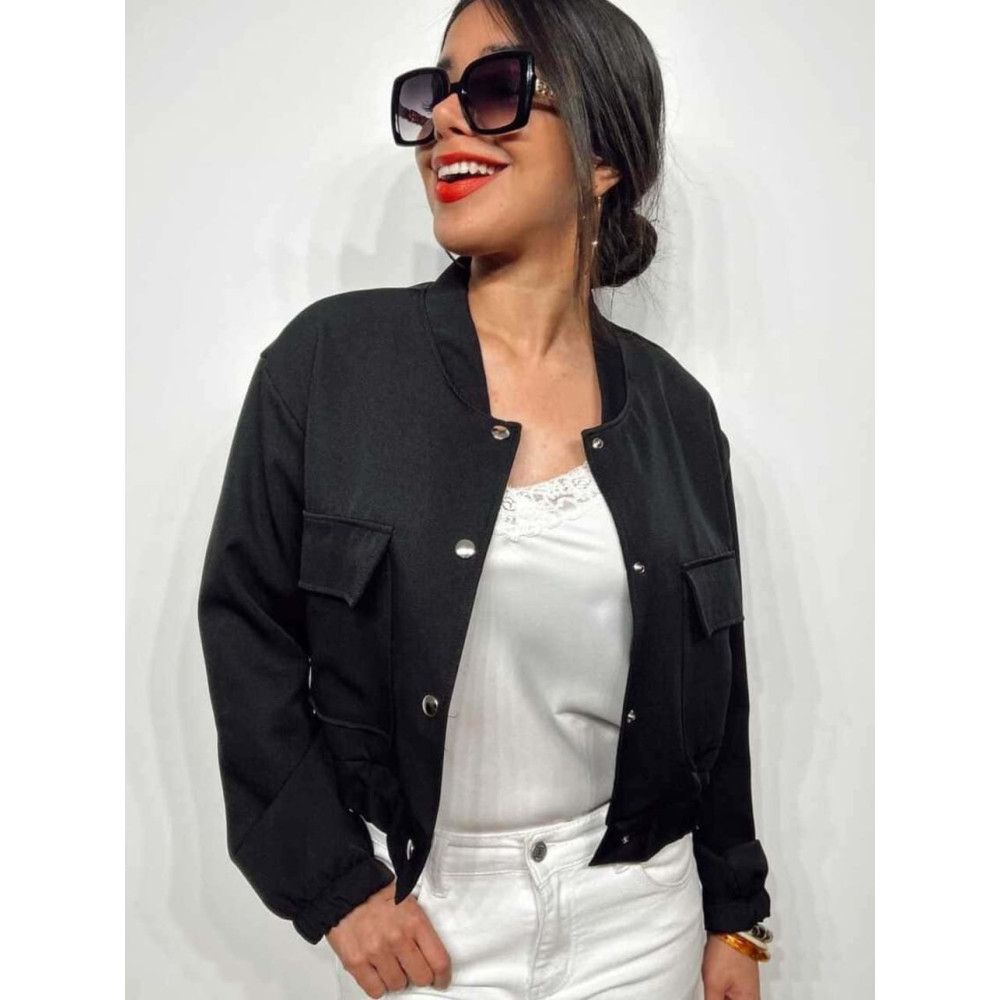 Chaqueta Maxi-Bolsillos HERLIYAN Negro HEVE