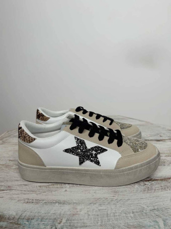 Deportiva Combinada Estrella DARTIE Blanco/Beige HEVE