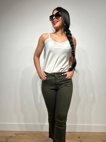 Jeans Mini Flare VALDANCE Verde Militar HEVE