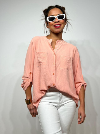 Camisa Fluida FLOSSIE Rosa Peach HEVE