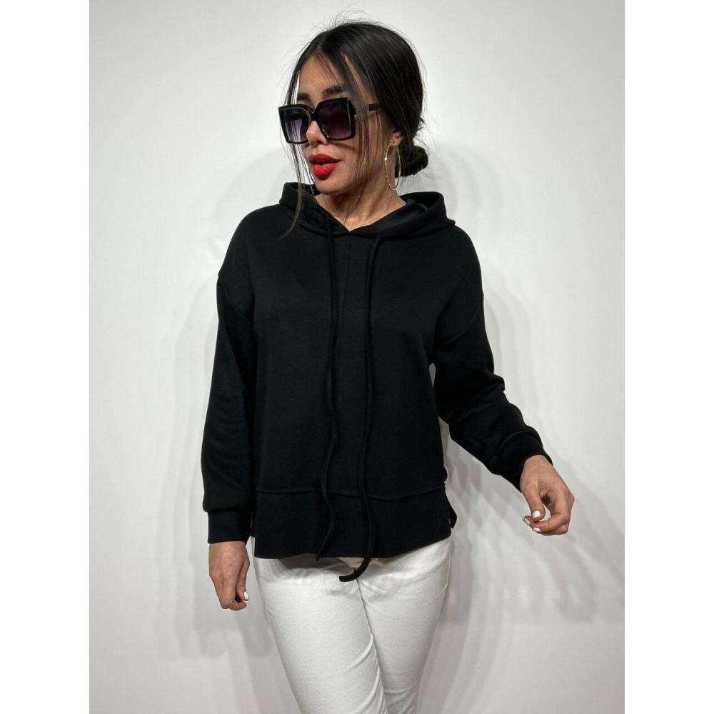 Sudadera Soft Touch Capucha HOOGY Negro HEVE