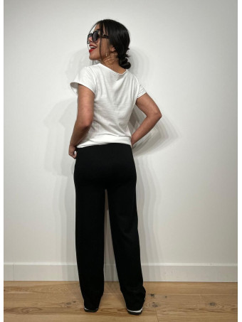 Pantalón Wide Leg Soft Touch MELKY Negro HEVE