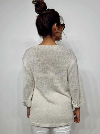Punto Escote Pico VANTELY Beige HEVE