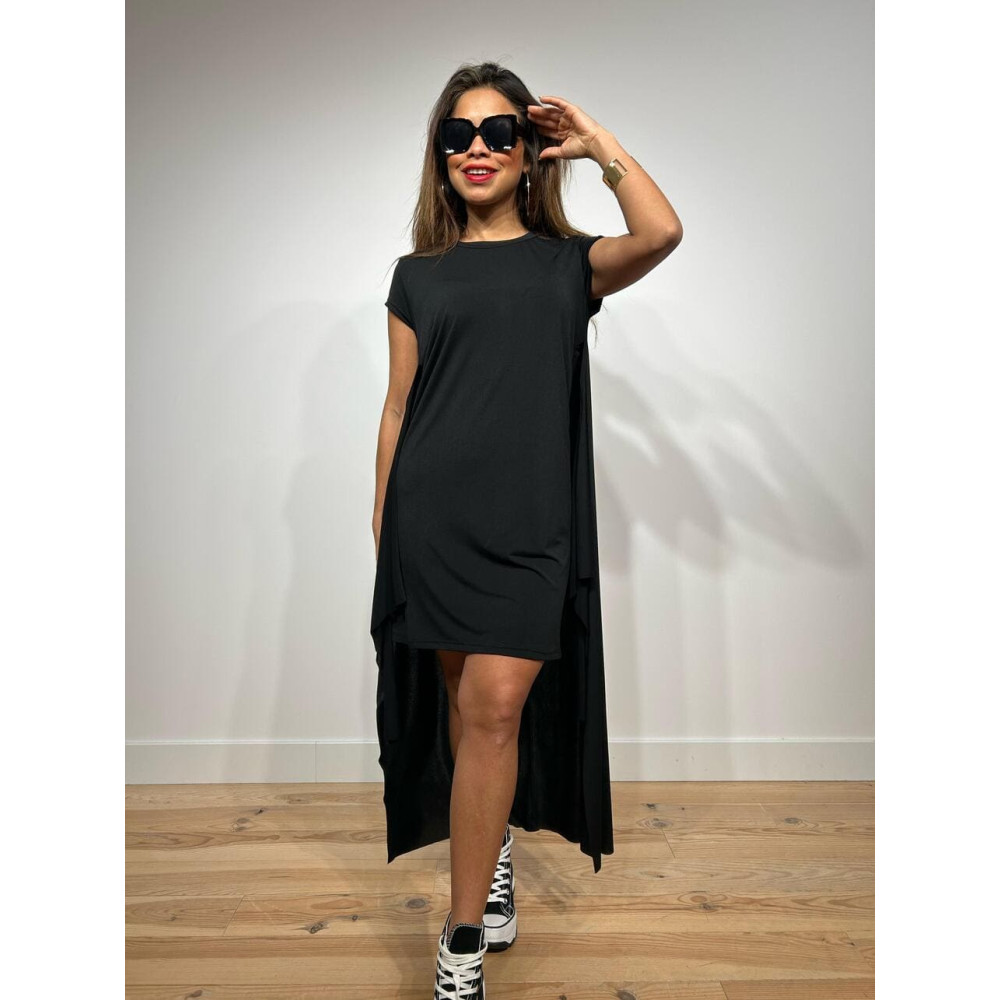 Vestido Sobrepuesto Nudo MOURGEN Negro HEVE