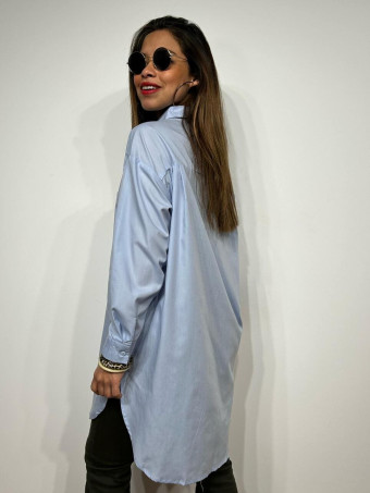 Camisa Básica Extra-Long RYAN Azul HEVE