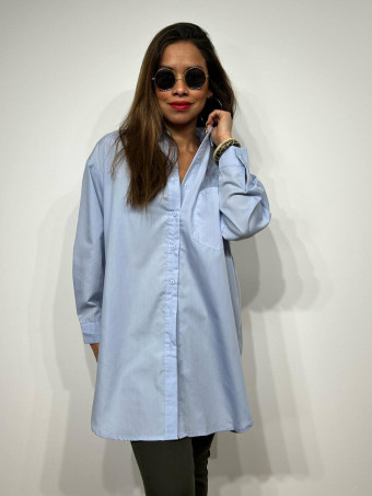 Camisa Básica Extra-Long RYAN Azul HEVE