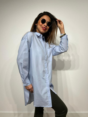 Camisa Básica Extra-Long RYAN Azul HEVE