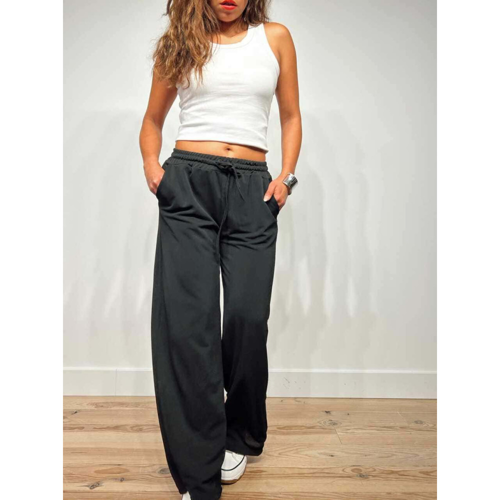 Pantalón Ligero Wide Leg DRASSA Negro HEVE