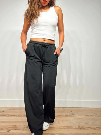 Pantalón Ligero Wide Leg DRASSA Negro HEVE