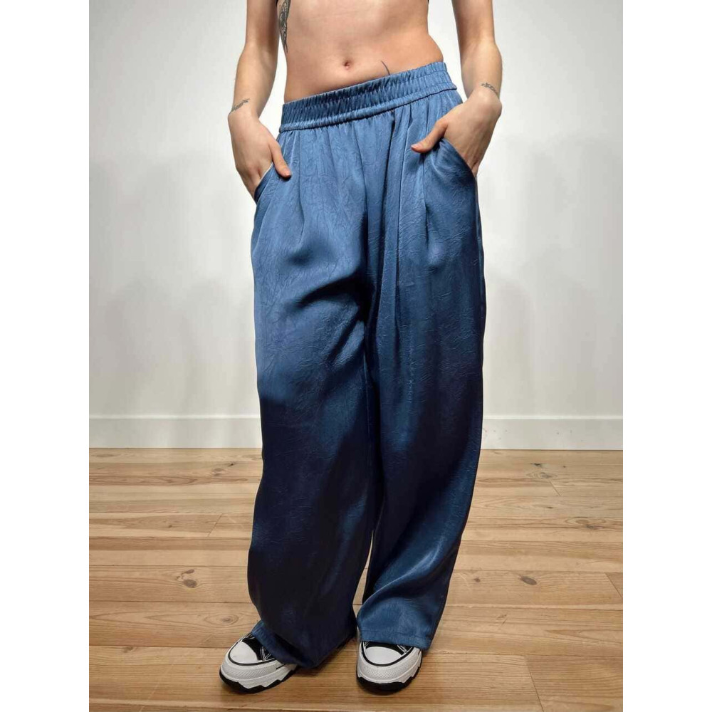 Pantalón Largo Satinado KENDREW Azul HEVE