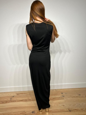 Vestido Entallado Drapeado JUSTINE Negro HEVE