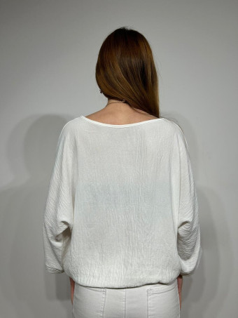 Blusa Nudo con Collar VINKA Blanco HEVE