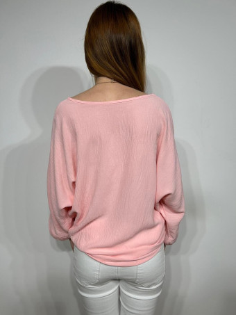 Blusa Nudo con Collar VINKA Rosa Pastel HEVE