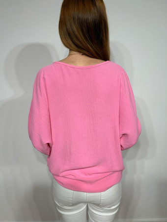 Blusa Nudo con Collar VINKA Rosa Chicle HEVE