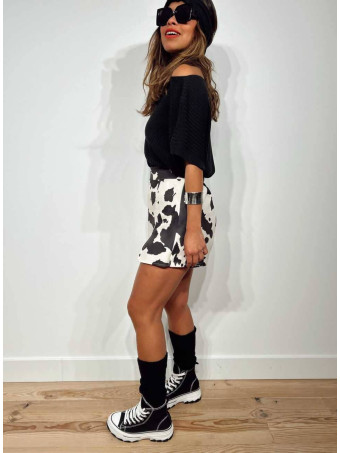 Falda-Pantalón Print NABILA Negro HEVE