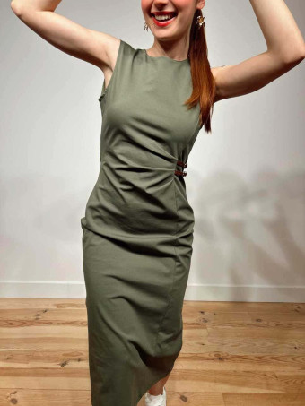 Vestido Entallado Doble Hebilla MEWAN Verde Militar HEVE