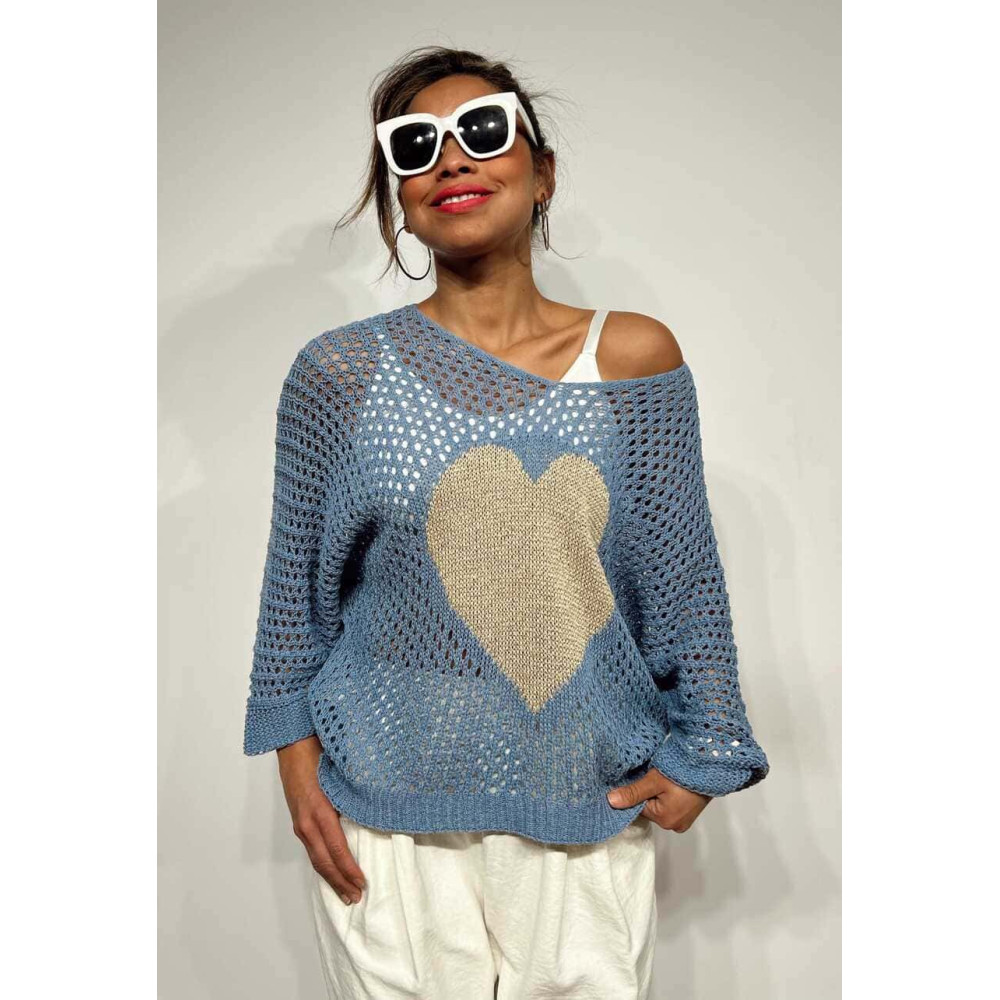 Punto Calado Corazón KEYLOVE Azul Jean HEVE
