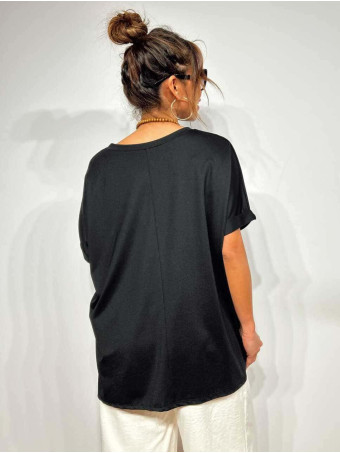 Camiseta Soft Touch con Collar WERGEL Negro HEVE