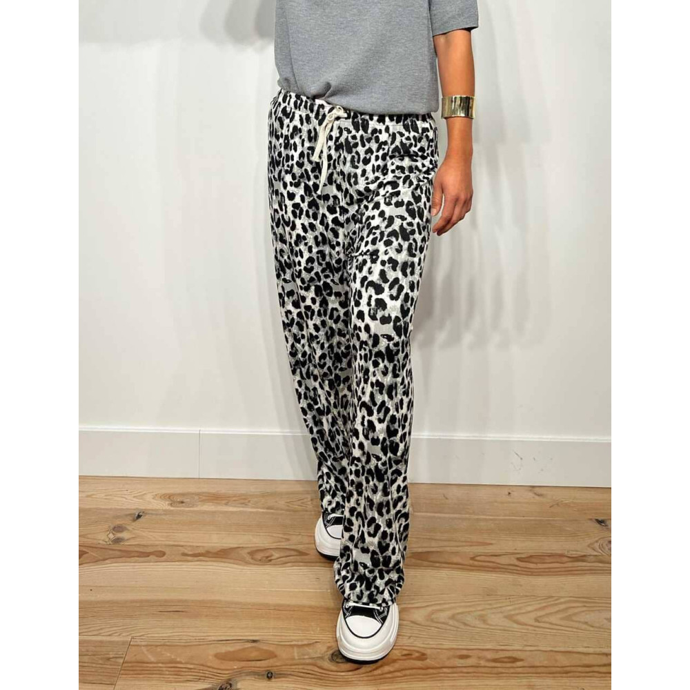 Pantalón Ligero Estampado Print AMOONK Gris HEVE