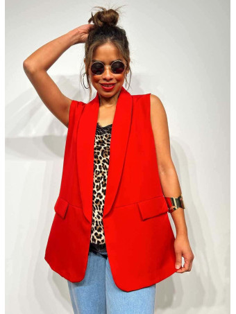 Chaleco Cuello Smoking BOOLE Rojo HEVE
