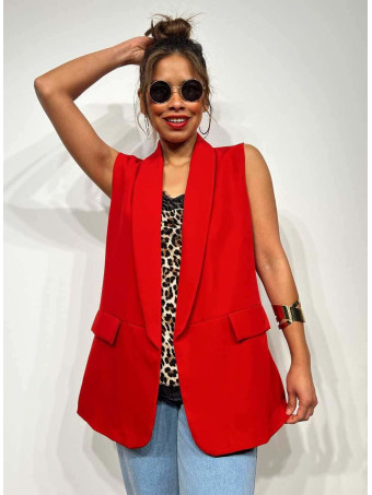 Chaleco Cuello Smoking BOOLE Rojo HEVE