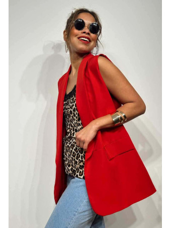 Chaleco Cuello Smoking BOOLE Rojo HEVE