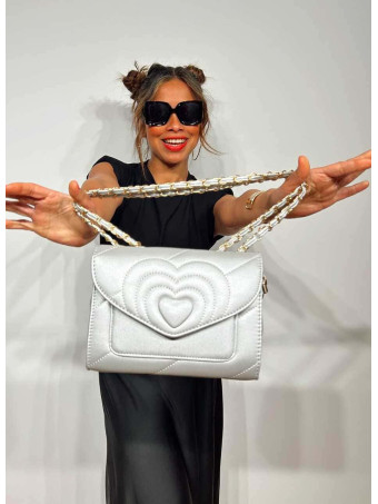 Bolso Corazón Cadena GLOVER Plata HEVE