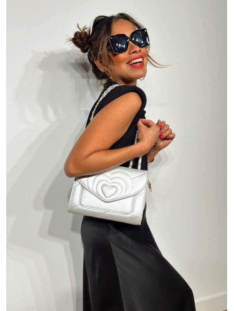 Bolso Corazón Cadena GLOVER Plata HEVE