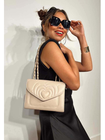 Bolso Corazón Cadena GLOVER Taupe HEVE