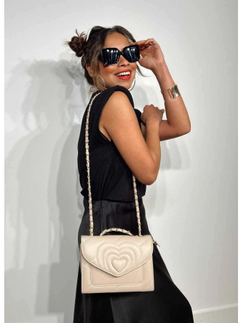 Bolso Corazón Cadena GLOVER Taupe HEVE